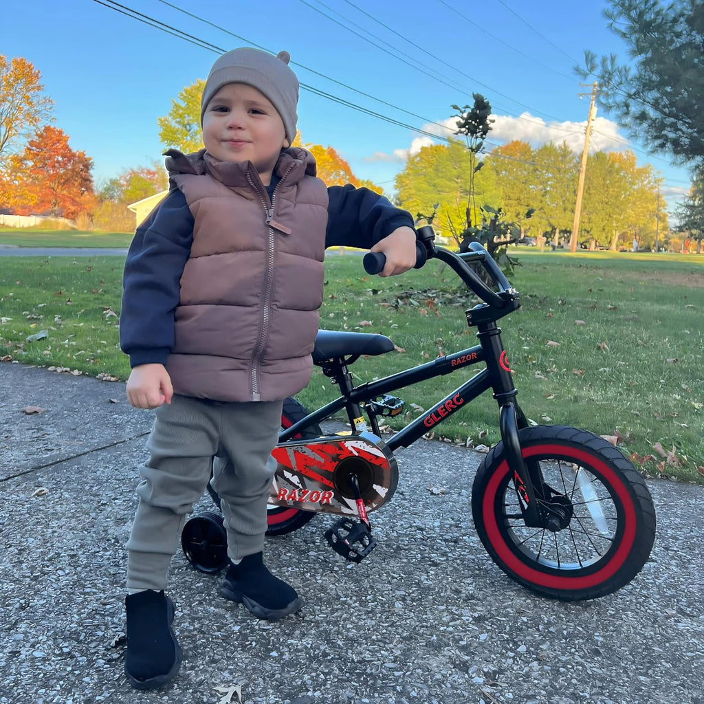 Glerc Kids Bike for Ages 1-8 Years Old, 12-16 Inch BMX Style Kids Bicycle with Training Wheels, Boys Bike for Children and Toddler, Multiple Colors