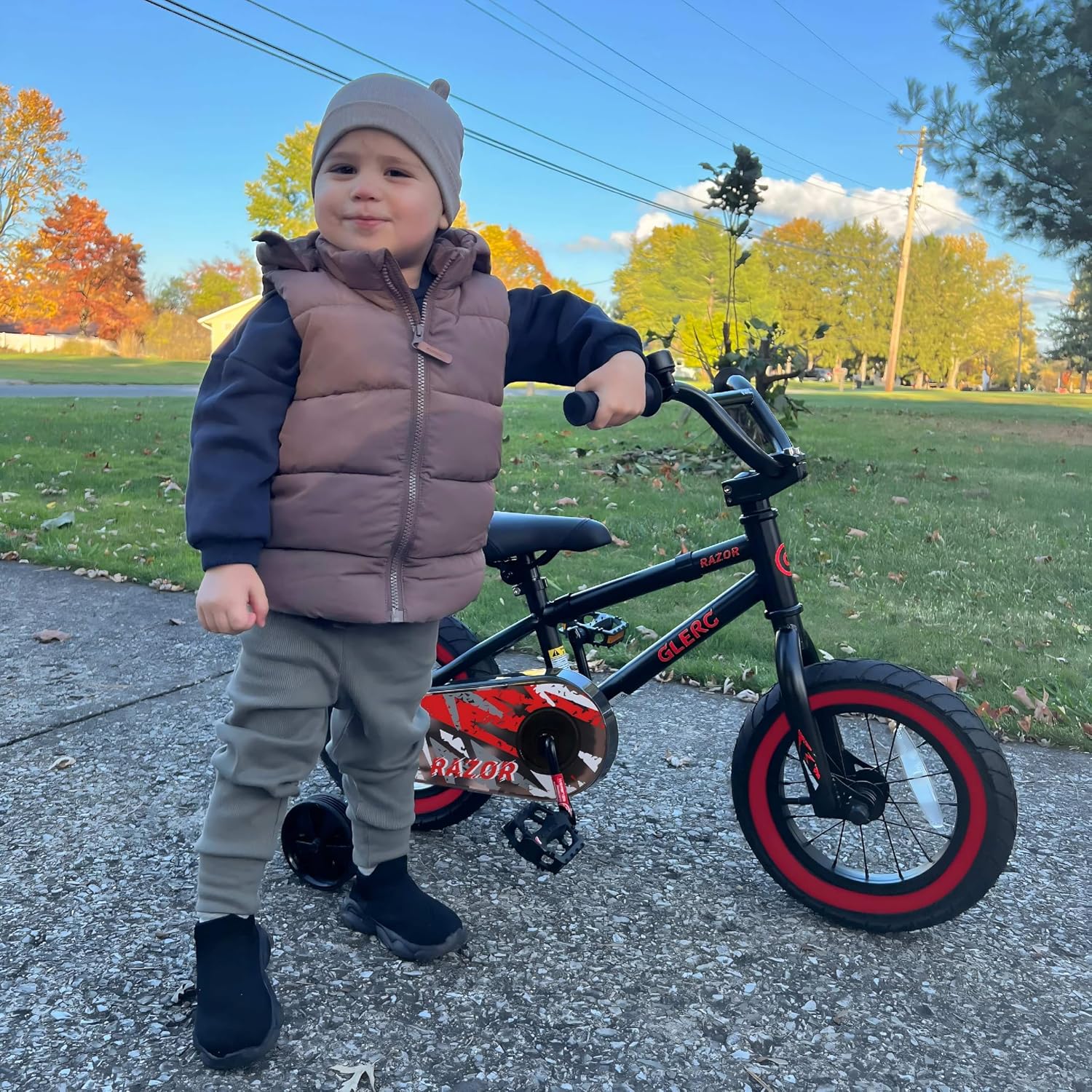 Glerc Kids Bike for Ages 1-8 Years Old, 12-16 Inch BMX Style Kids Bicycle with Training Wheels, Boys Bike for Children and Toddler, Multiple Colors