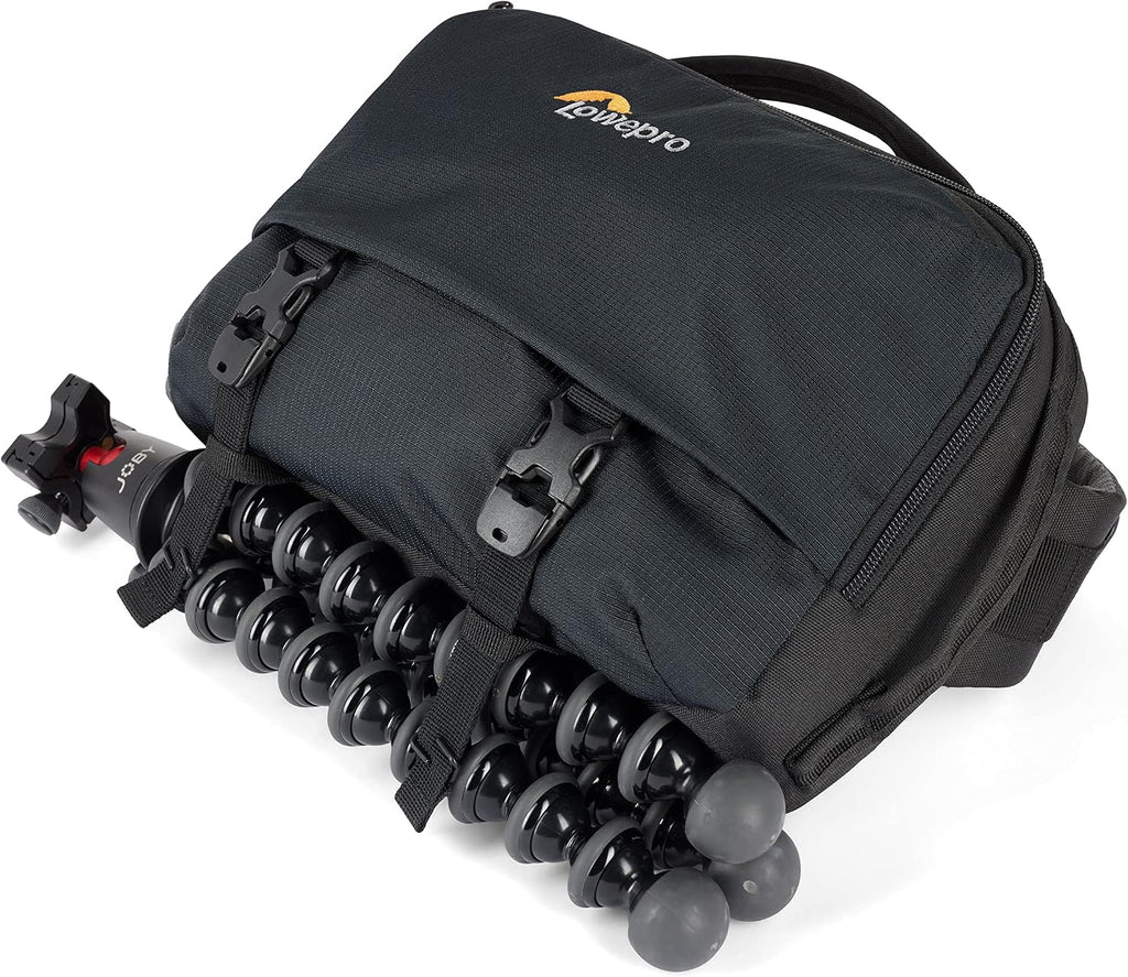 Lowepro Trekker Lite SLX 120, Compact Camera Backpack with Tablet Pocket, Camera Bag for Full Frame Mirrorless, Tripod Attachment, Water Bottle Holder, Black