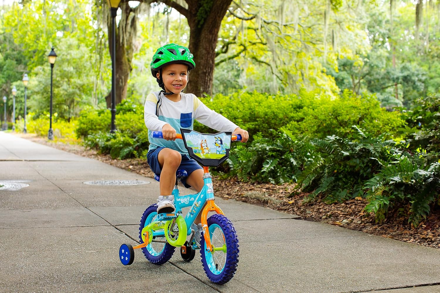 Bluey 12 Inch Kids Bike by Dynacraft for Boys and Girls with Training Wheels, Coaster Brake, Sturdy Frame, Easy Assembly, Fun Bluey Design, Beginner Toddler Bicycle