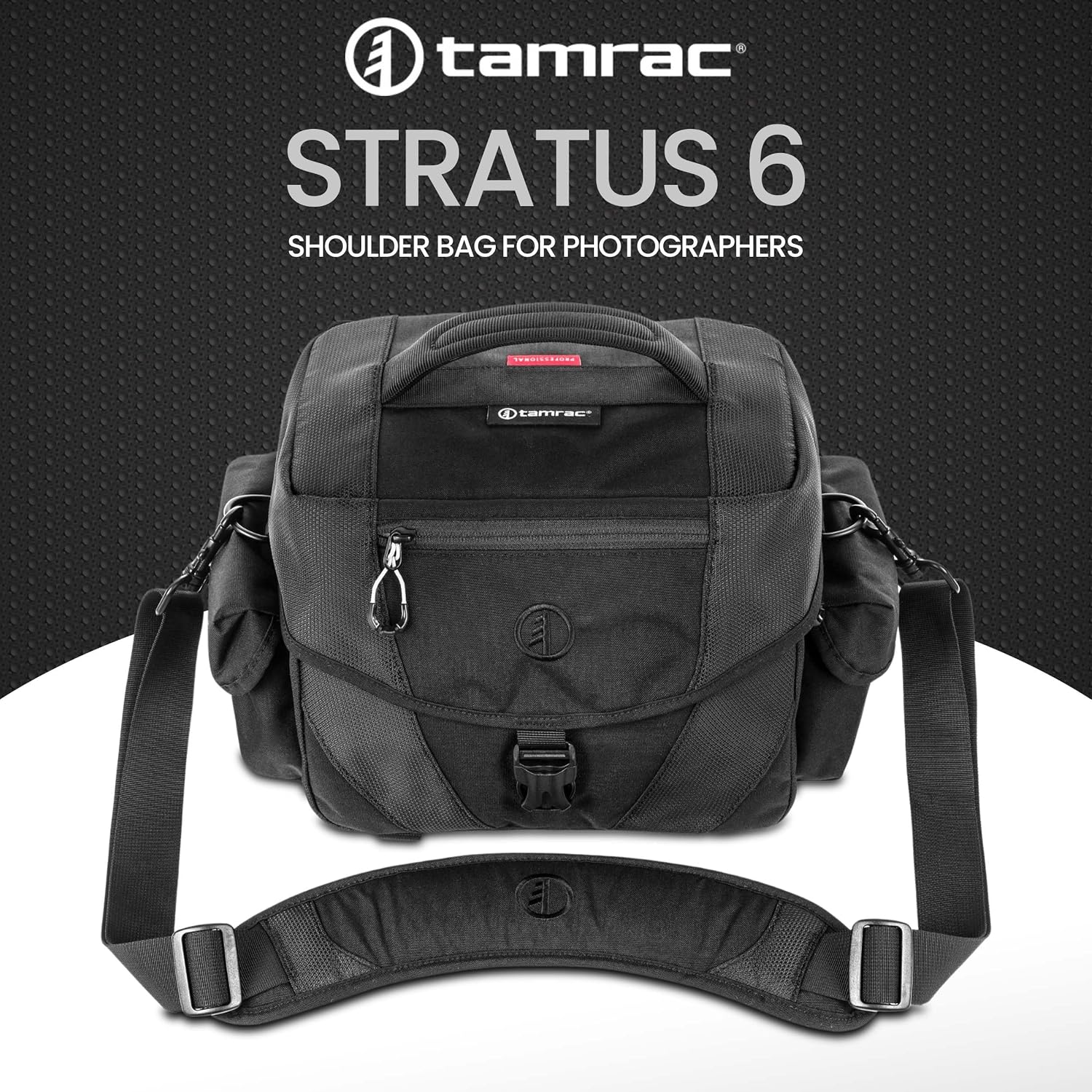 Tamrac Stratus 6 Camera Bag for Photographers, Camera Case for Photography Accessories, Shoulder Bag for DSLR and Mirrorless Cameras, Crossbody Camera Bag with Tripod Holder Strap - Black