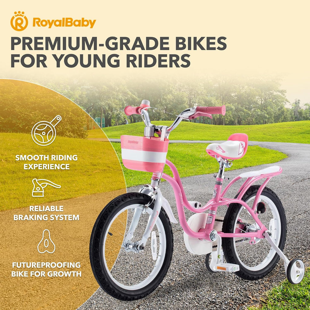 Royalbaby Princess Girls Kids Bike 12 14 16 18 20 Inch Children Bicycle with Basket for Age 3-12 Years