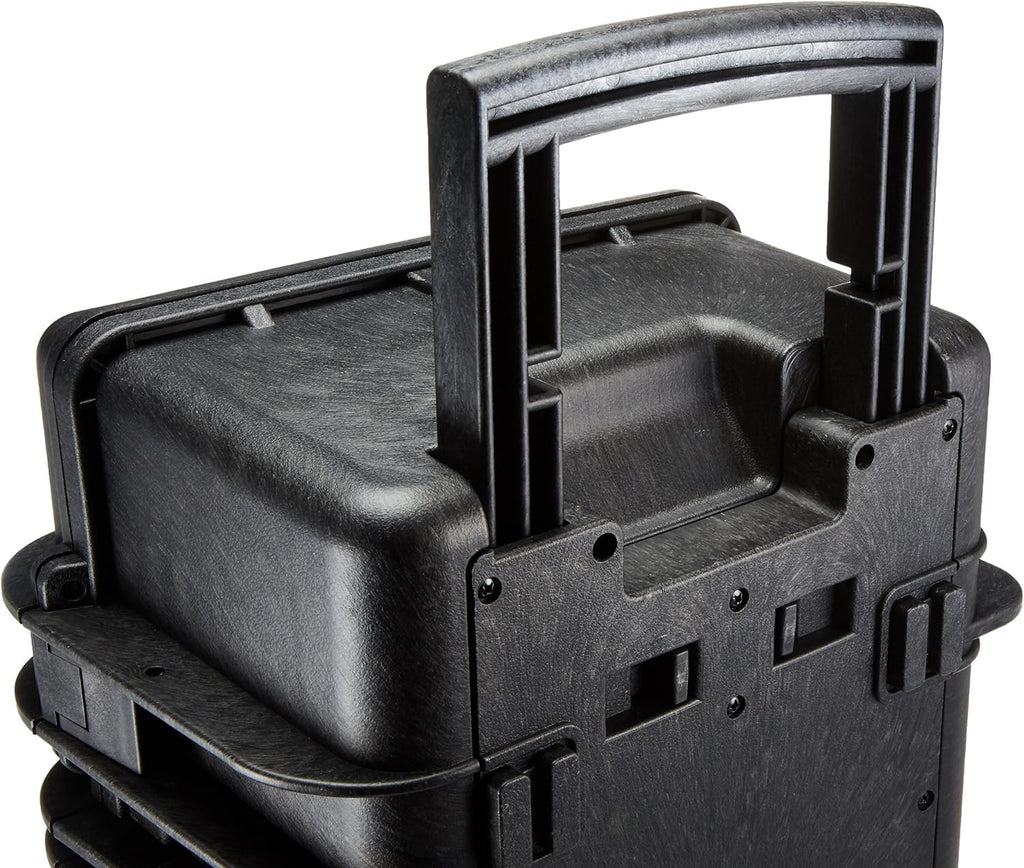 Amazon Basics Hard Protective Camera Case with Wheels, Large, Black, 22'L x 14'W x 9.8'H