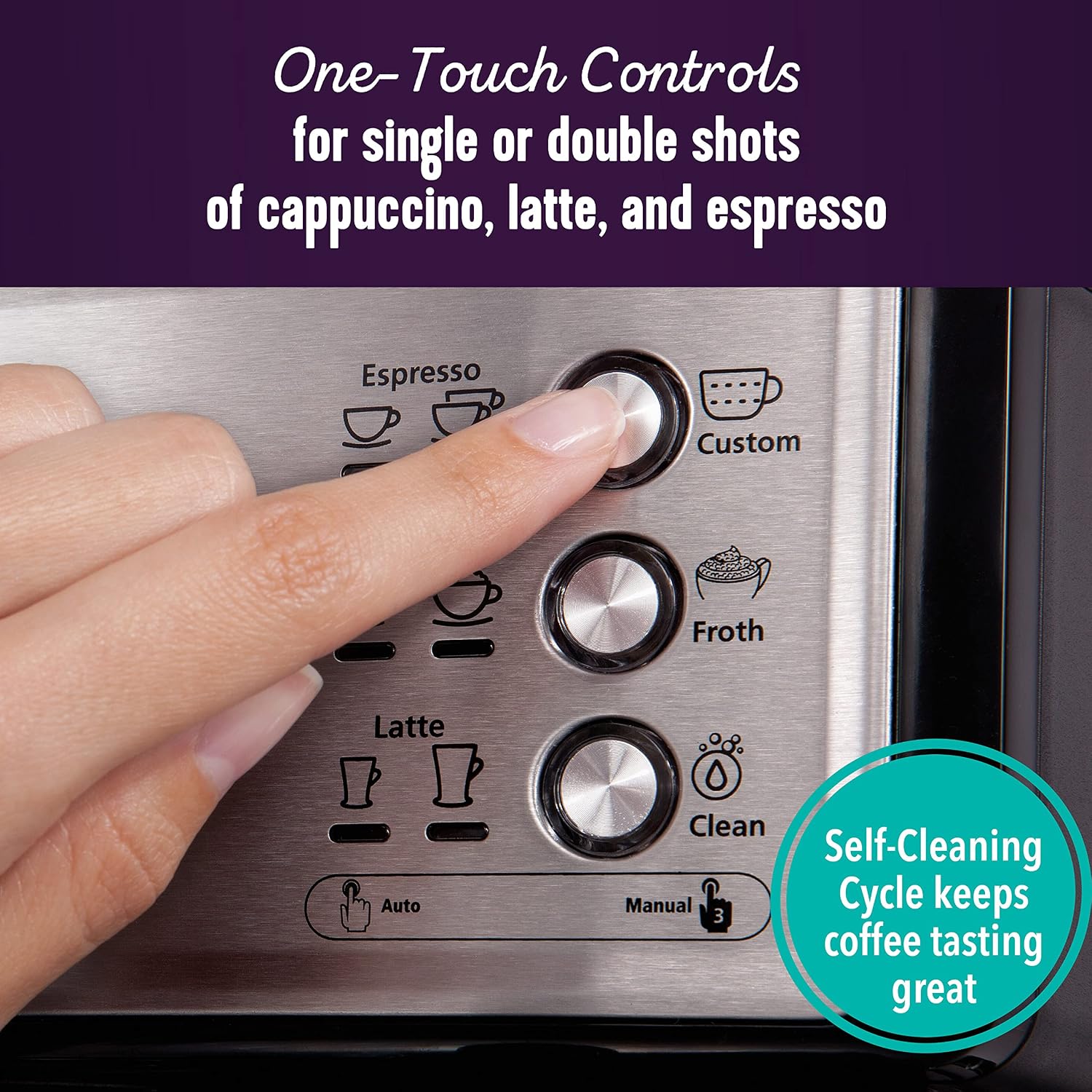Mr. Coffee Espresso and Cappuccino Machine Stainless Steel Programmable Coffee Maker with Automatic Milk Frother 15-Bar Pump Ideal for Home Baristas
