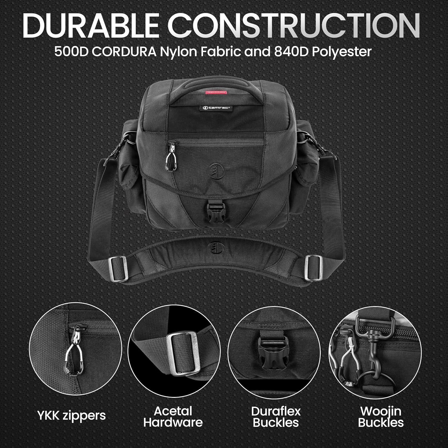 Tamrac Stratus 6 Camera Bag for Photographers, Camera Case for Photography Accessories, Shoulder Bag for DSLR and Mirrorless Cameras, Crossbody Camera Bag with Tripod Holder Strap - Black