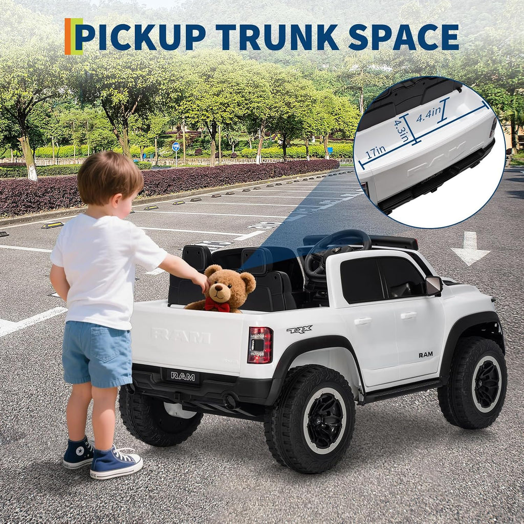 Garvee Ride On Car, Licensed RAM 12V Kids Ride On Police Car with Remote Control, Electric Pickup Truck for Toddlers, 3 Speeds, Spring Suspension, LED Lights & Parent Safety Lock