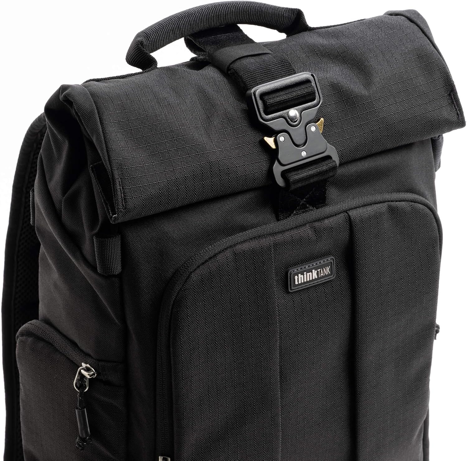 Think Tank FocusPoint 22L RollTop Camera Backpack - Asphalt Black: Expandable Travel & Camera Backpack with Laptop Sleeve, Quick Side and Back Access, Rain Cover – Versatile Photography & Travel Bag