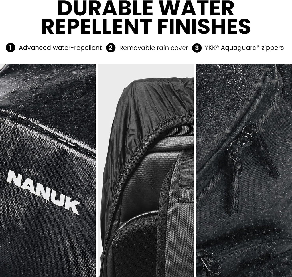 NANUK N-PVD 18L Backpack Camera Bag for Photographers – Hardshell & Highly Water-Resistant | Fits 1 to 2 Camera Bodies, 2 Lenses, Tripod, 14' Laptop, & More