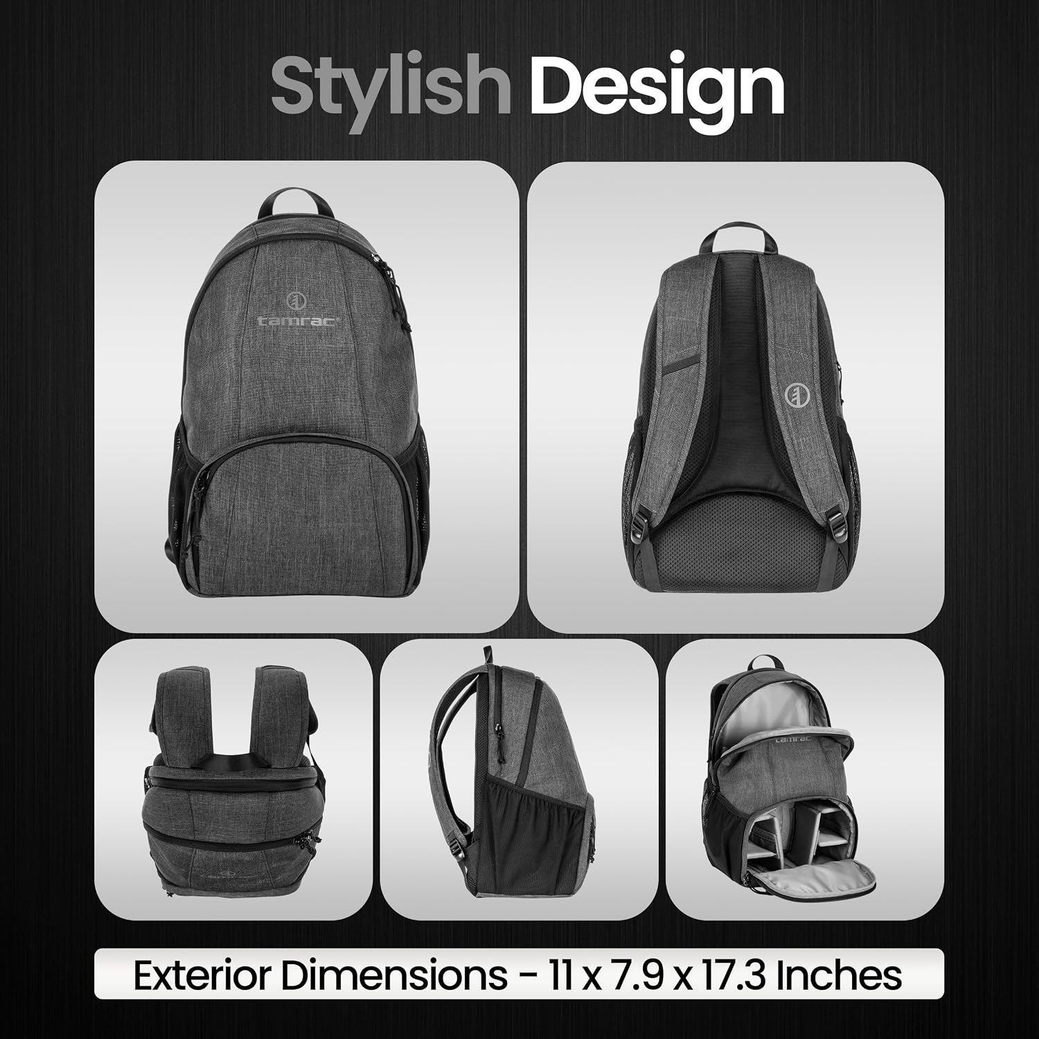 Tamrac Tradewind 24 Camera Backpack for Photographers, Compact DSLR Camera Bag with Laptop Compartment, Professional Photography Backpack, Travel Camera Carrying Case, Mirrorless Camera Bag, Dark Grey