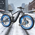 PUCKIPUPPY Dual Motor Electric Bike for Adults 1600W, 48V 20AH Battery with Torque Sensor, Full Suspension, 26' Fat Tire, 28MPH, 8 Speed Mountain Electric Bicycle, 80 Mile Range, Golden Retriever Pro