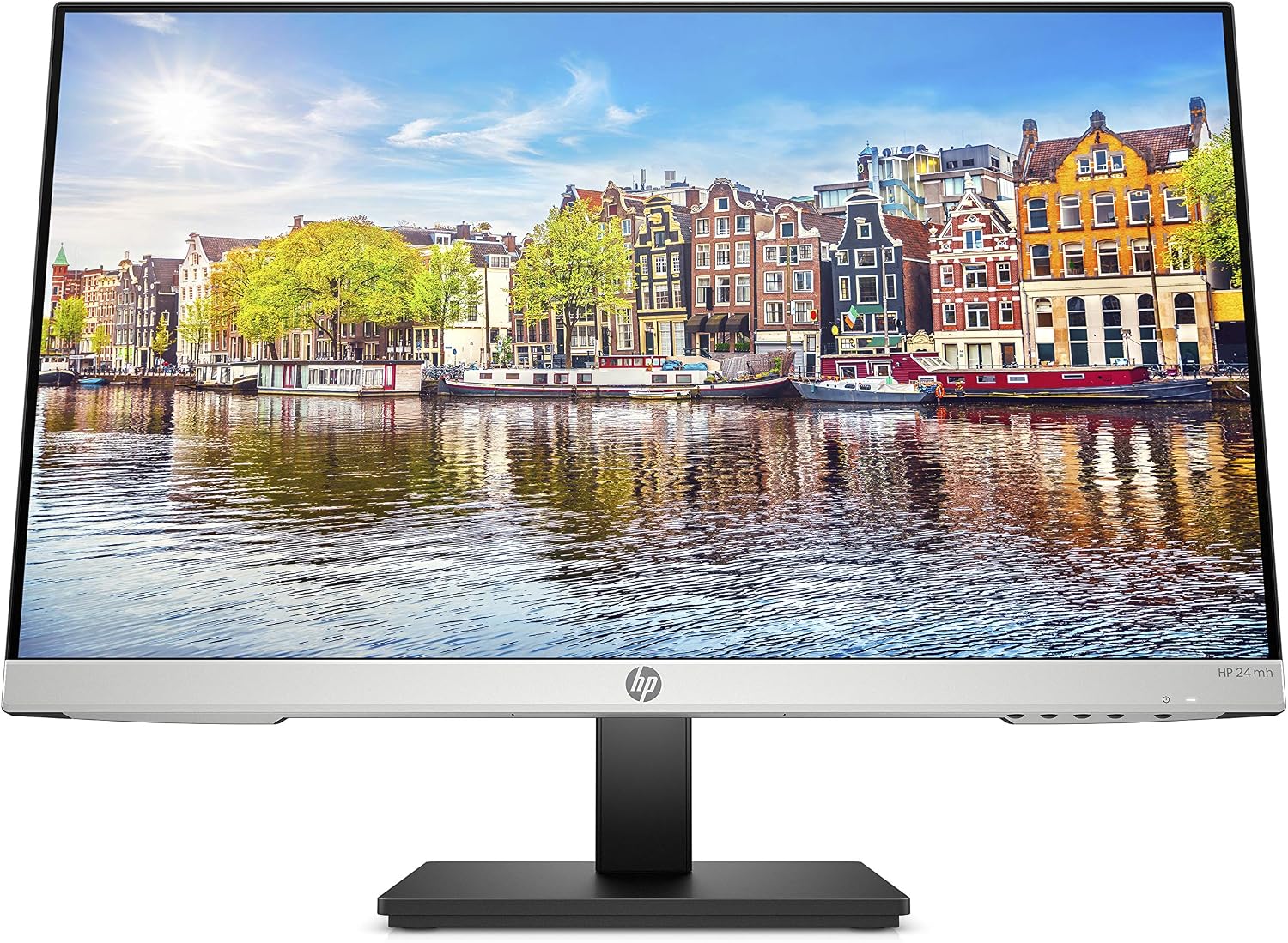 HP 24mh FHD Monitor - Computer Monitor with 23.8-Inch IPS Display (1080p) - Built-in Speakers and VESA Mounting - Height/Tilt Adjustment for Ergonomic Viewing - HDMI and DisplayPort - (1D0J9AA#ABA)