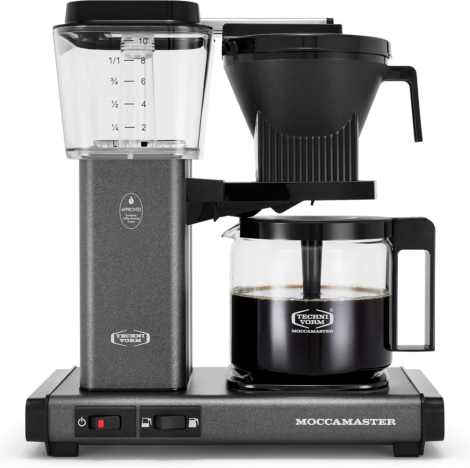 Moccamaster 53949 KBGV Select Coffee Maker, Stone Grey, 40 ounce, 10-Cup, 1.25L & #4 White Paper Filters, 100-count per box