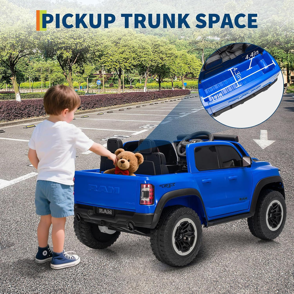 Garvee Ride On Car, Licensed RAM 12V Kids Ride On Police Car with Remote Control, Electric Pickup Truck for Toddlers, 3 Speeds, Spring Suspension, LED Lights & Parent Safety Lock