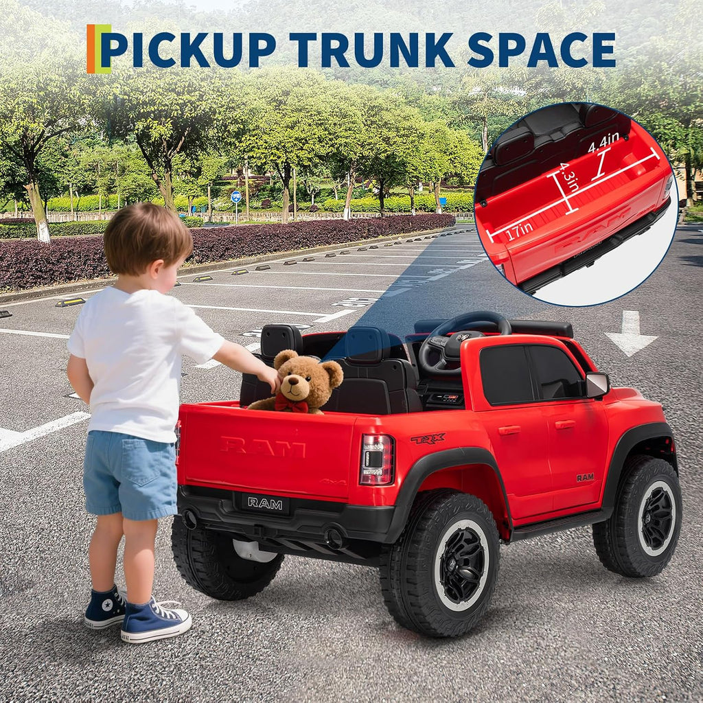 Garvee Ride On Car, Licensed RAM 12V Kids Ride On Police Car with Remote Control, Electric Pickup Truck for Toddlers, 3 Speeds, Spring Suspension, LED Lights & Parent Safety Lock
