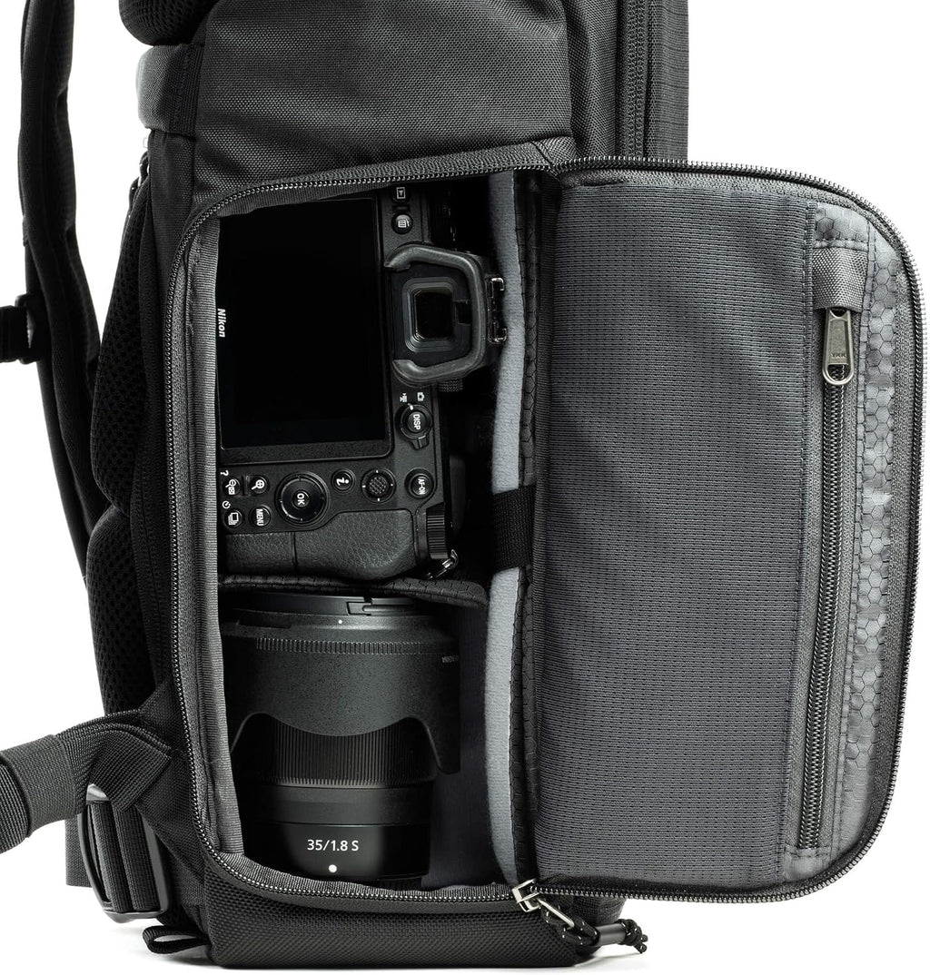 Think Tank FocusPoint 30L RollTop Camera Backpack - Urban Rust: Expandable Travel & Camera Backpack with Laptop Sleeve, Quick Side and Back Access, Rain Cover – Versatile Photography & Travel Bag