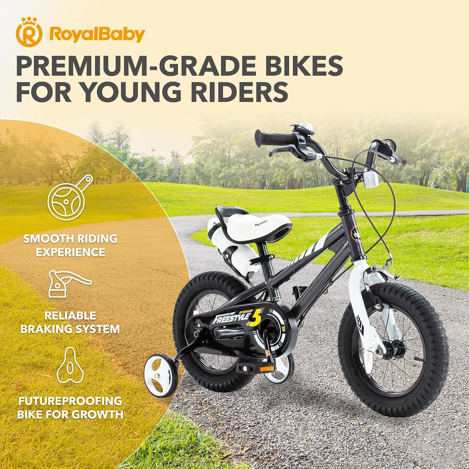 RoyalBaby Kids Bike with Dual Handbrake for Beginners,12 14 16 18 20 Inch Bicycle for Boys & Girls Ages 3-10 Years
