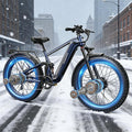 PUCKIPUPPY Dual Motor Electric Bike for Adults 1600W, 48V 20AH Battery with Torque Sensor, Full Suspension, 26' Fat Tire, 28MPH, 8 Speed Mountain Electric Bicycle, 80 Mile Range, Golden Retriever Pro
