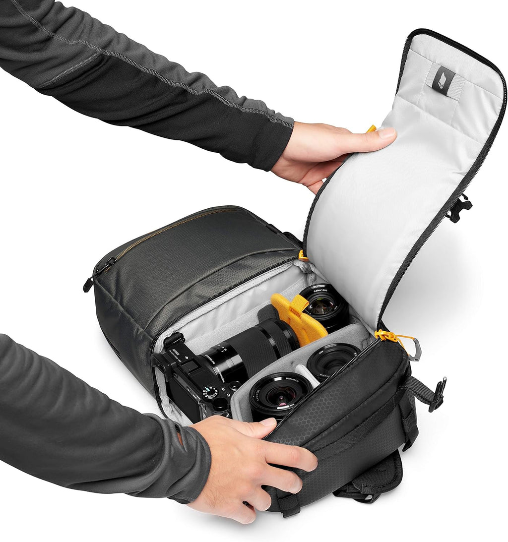 Lowepro Slingshot SL 250 AW III Mirrorless and DSLR Sling Camera Bag with QuickDoor Access and 10 inch Tablet Compartment DSLR Accessories - for Sony A7, iPad, Surface Pro - 300D Ripstop - Grey, Model: LP37334-PWW