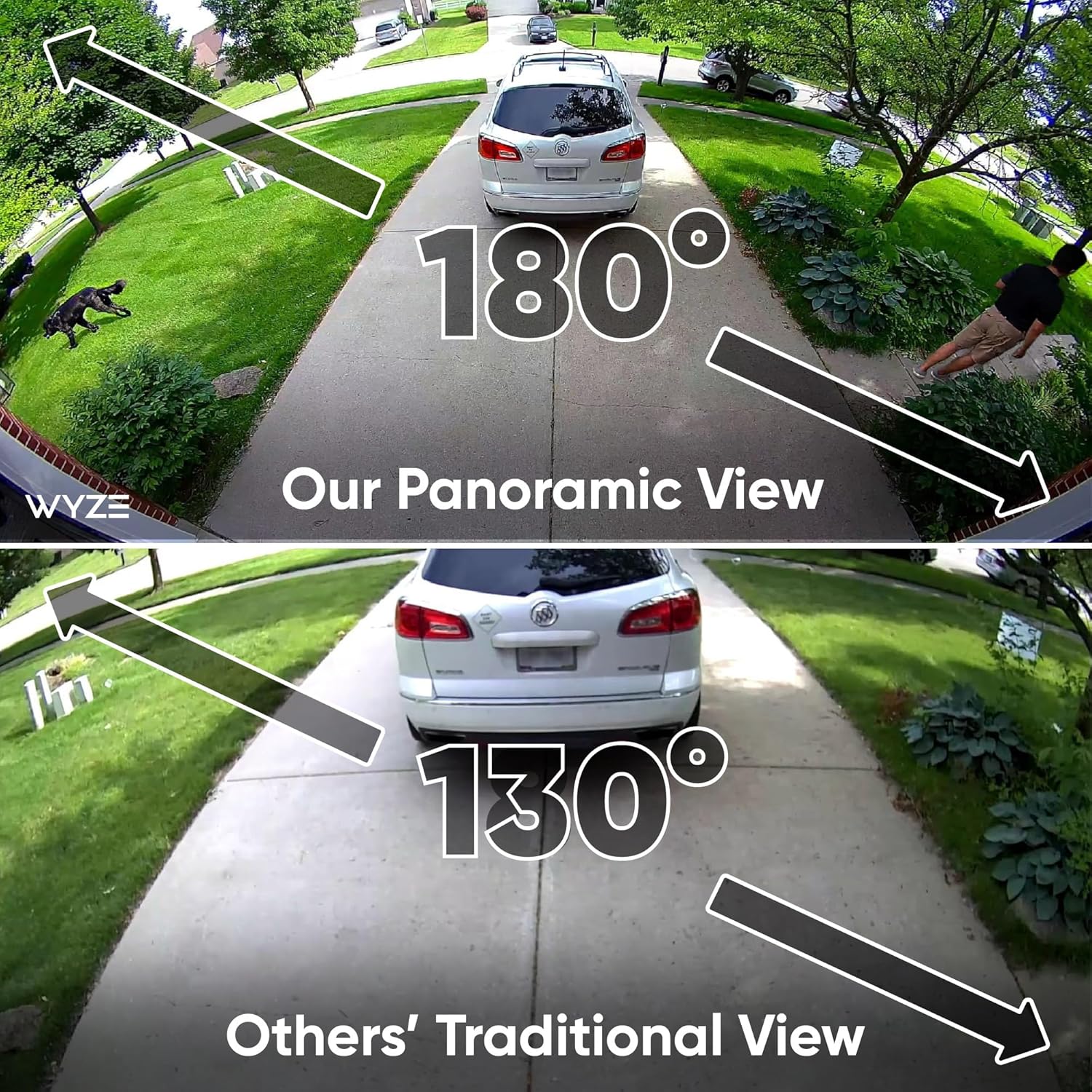 WYZE Floodlight Camera Pro, PCMag Editors' Choice 3000-Lumen LEDs, 2.5K HD Outdoor Security Camera, 180° Wide View, Motion Detection, Color Night Vision, Works with Alexa & Google-White