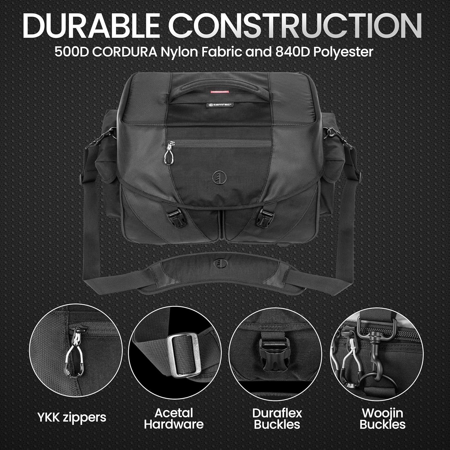 Tamrac Stratus 21 Camera Bag for Photographers, Camera Case for Photography Accessories, Shoulder Bag for DSLR and Mirrorless Cameras, Crossbody Camera Bag with Tripod Holder Strap - Black