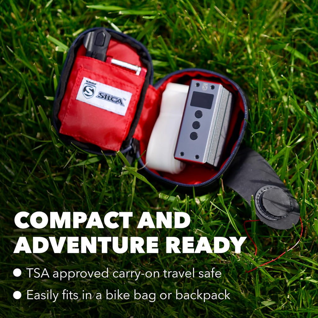 SILCA ELETTRICO Electric Bike Pump - Digital Bicycle Tire Pump with Auto Shut-Off, USB-C Rechargeable, Ultra-Light & TSA-Compliant for Travel - Universal Compatibility
