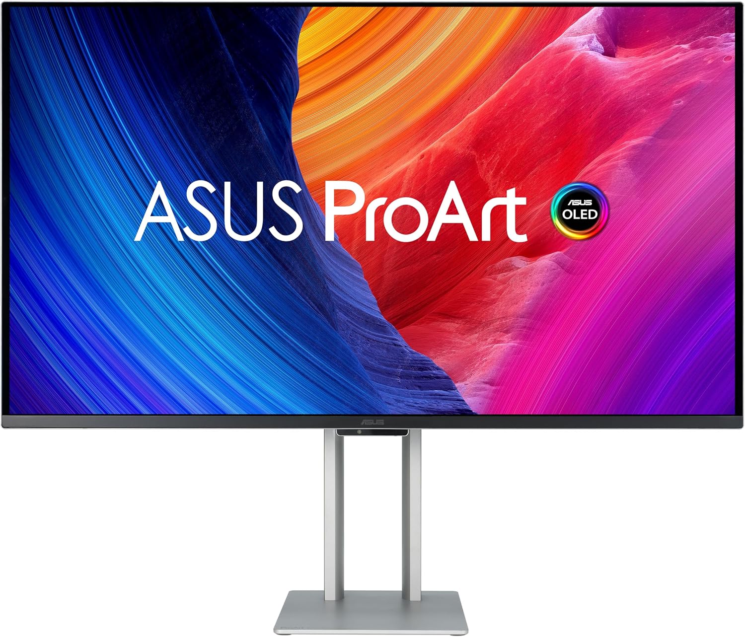 ASUS ProArt Display 32' 4K HDR QD-OLED Professional Monitor (PA32UCDM) - UHD, Ultra-Slim, 240Hz, 0.1ms, Auto Calibration, Dolby Vision, 99% DCI-P3, ΔE<1, Thunderbolt 4, Calman Ready, 3 yr Warranty