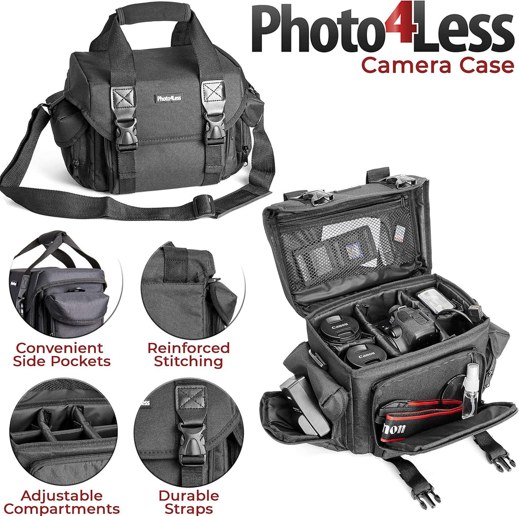 Canon EOS Rebel T7 Digital SLR Camera with EF-S 18-55mm f/3.5-5.6 is STM Lens + 64GB Memory Card + Wide Angle and Telephoto Lens + Tripod + Extra Battery + Remote + Slave Flash (Renewed)