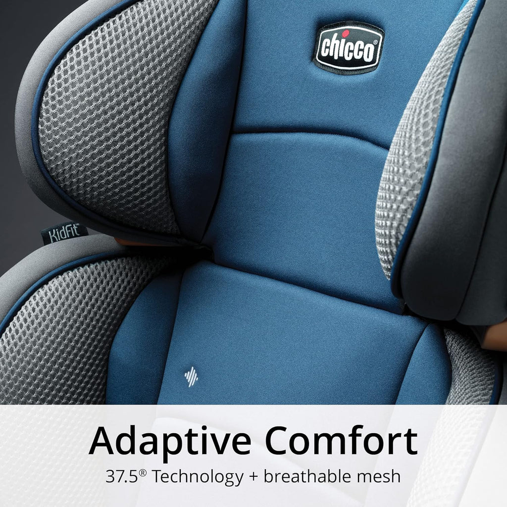 Chicco KidFit Adapt Plus 2-in-1 Belt-Positioning Booster Car Seat, Backless and High Back Booster Seat, for Children Aged 4 Years and up and 40-100 lbs., Ember/Black