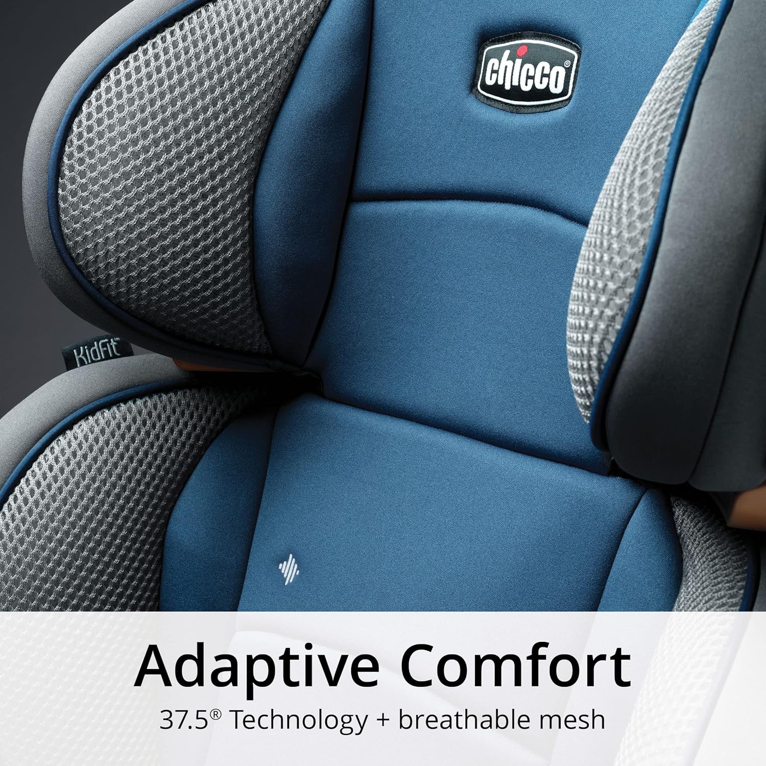 Chicco KidFit Adapt Plus 2-in-1 Belt-Positioning Booster Car Seat, Backless and High Back Booster Seat, for Children Aged 4 Years and up and 40-100 lbs., Ember/Black
