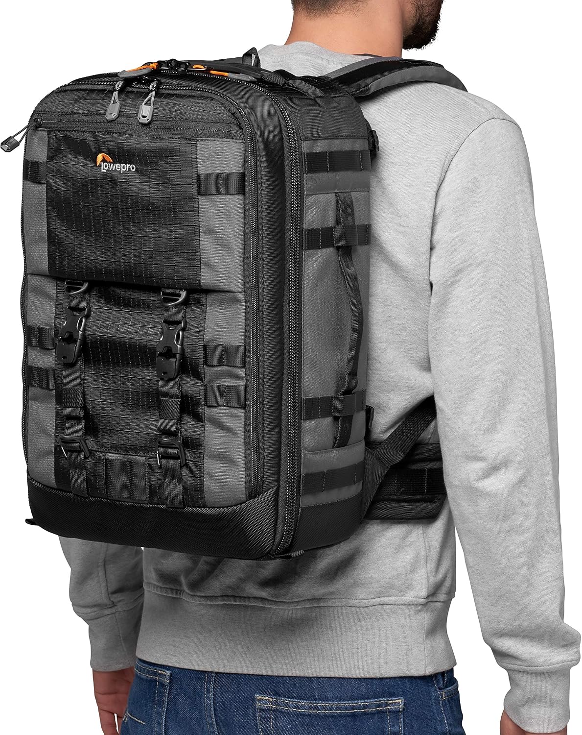 Lowepro Pro Trekker BP 350 AW II,Outdoor Camera Bag,Camera Backpack with Recycled Fabric,Fits 15' Laptop or Tablet,MaxFit Dividers,Weatherproof Cover, Mirrorless or DSLR Camera Case,Black or Dark Grey