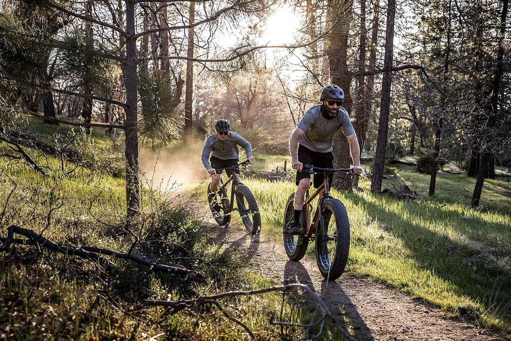 Mongoose Argus Trail or ST Fat Tire Mountain Bike, 20, 24 or 26 Inch Bike for Kids and Adults, 7 or 16 Speed, Aluminum or Steel Frame, Knobby Mountain Fat Tires, Mechanical Disc Brakes