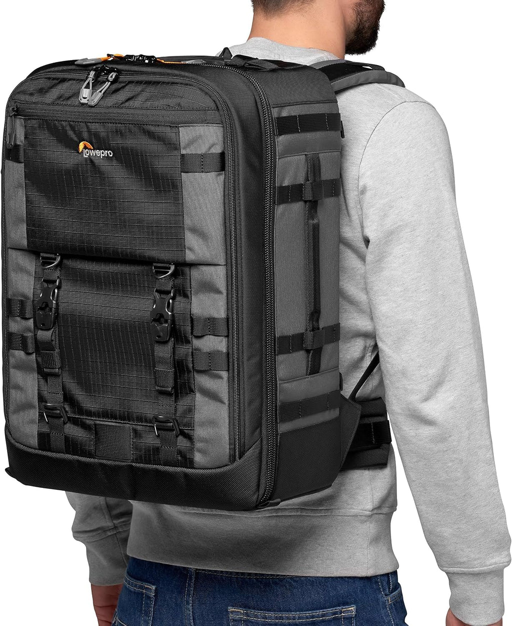 Lowepro Pro Trekker BP 450 AW II,Outdoor Camera Bag,Camera Backpack with Recycled Fabric,Fits 15' Laptop or Tablet,MaxFit Dividers,Weatherproof Cover,Mirrorless or DSLR Camera Case,Black or Dark Grey